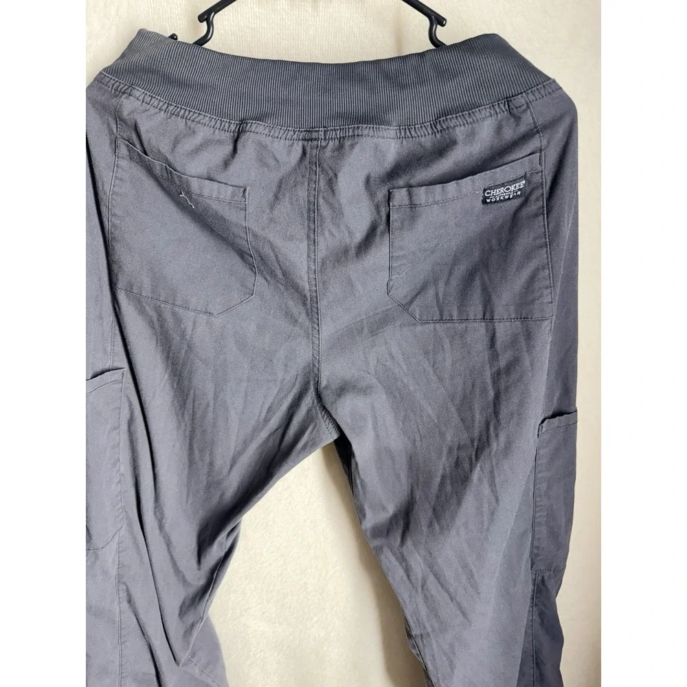 Cherokee Workwear Pants Womens S Pewter Gray Scrub Cargo WW170 PWT Petite
